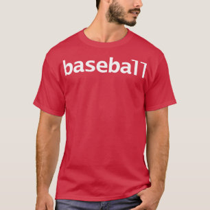 Camiseta Texto Branco da Tipografia Mínima do Baseball
