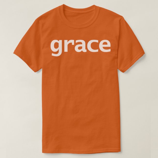 Camiseta Texto Branco da Tipografia Mínima Grace (Frente do Design)