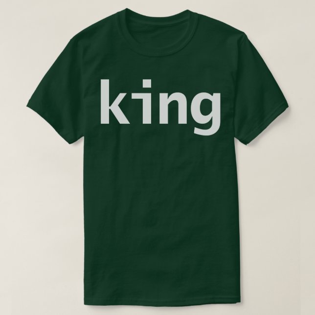 Camiseta Texto Branco da Tipografia Mínima King (Frente do Design)