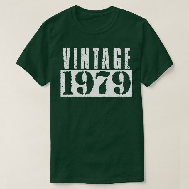 Camiseta Texto Branco da Vintage 1979 (Frente do Design)