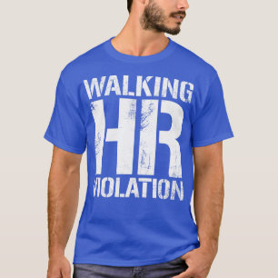 Camiseta Texto Branco da Vintage sobre violação de HR camin