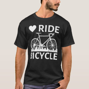 Camiseta Texto branco de bicicleta de carona de amor