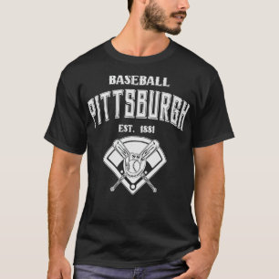 Camiseta Texto Branco De Pittsburgh Baseball Est 1881 Vinta