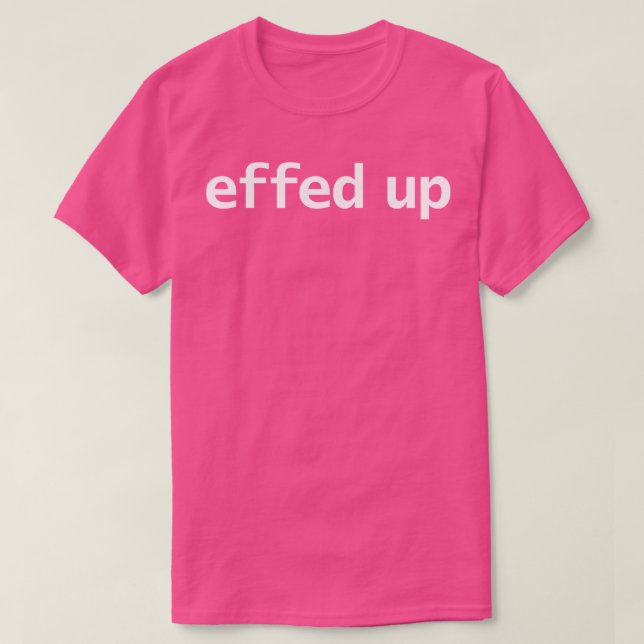 Camiseta Texto Branco de Tipografia Mínima Effed (Frente do Design)