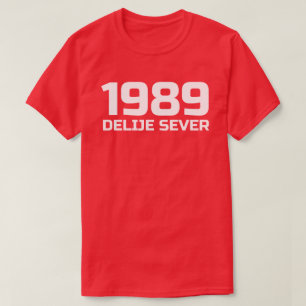 Camiseta Texto Branco Divide o Norte 1989
