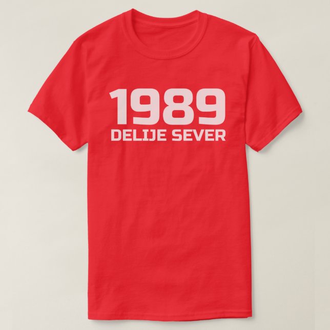 Camiseta Texto Branco Divide o Norte 1989 (Frente do Design)