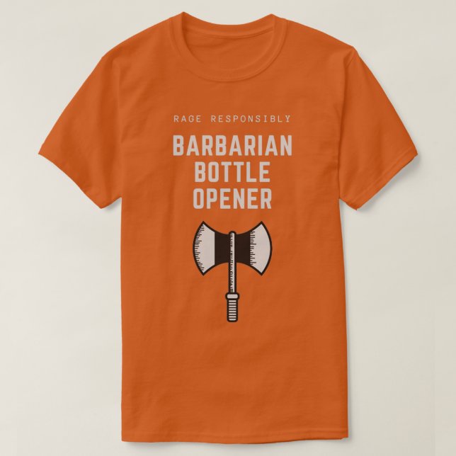 Camiseta Texto Branco do Aberto da Garrafa Bárbara (Frente do Design)