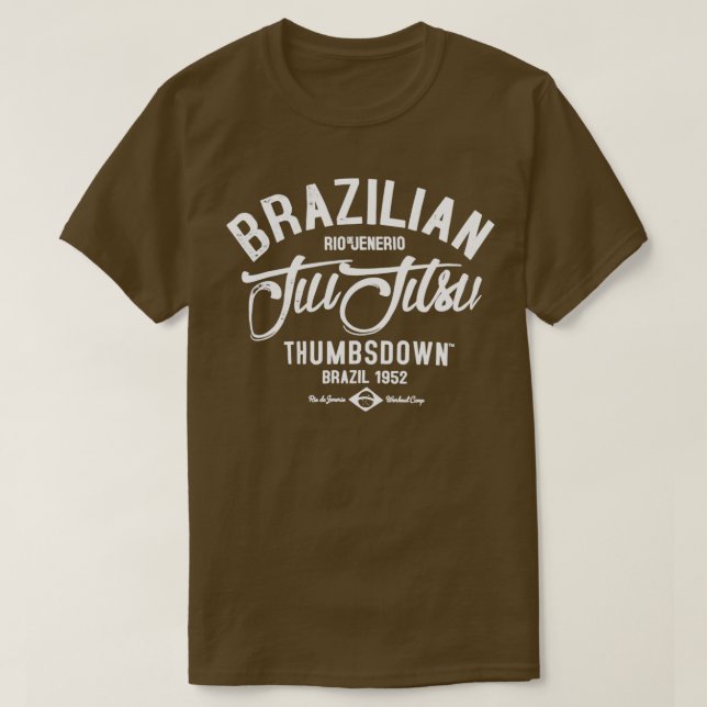 Camiseta Texto branco do brasileiro Jiu Jitsu (Frente do Design)