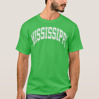 Camiseta Texto Branco do Estilo de Varsidade do Mississippi