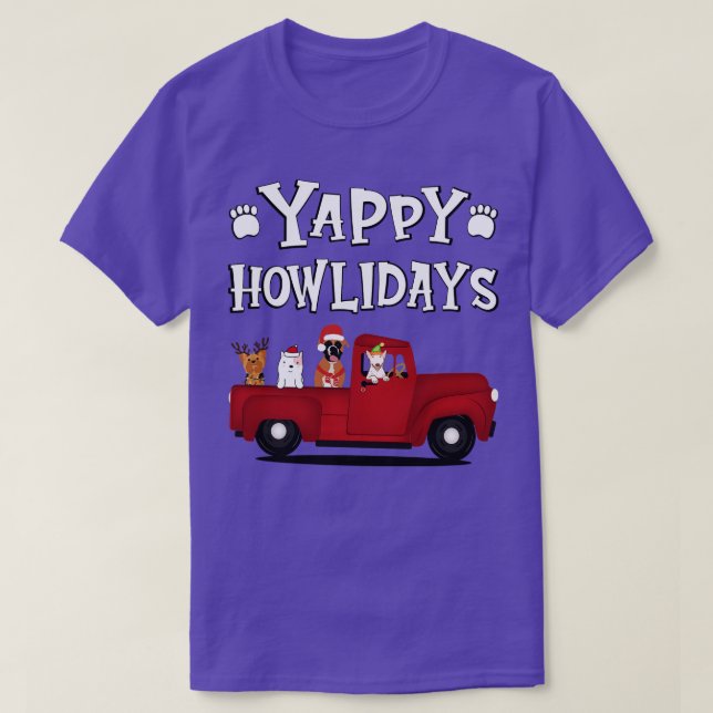Camiseta Texto Branco do Yappy Howlidays (Frente do Design)