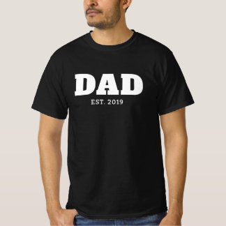 Camiseta Texto Branco e Preto em Negrito Ano Pai Est