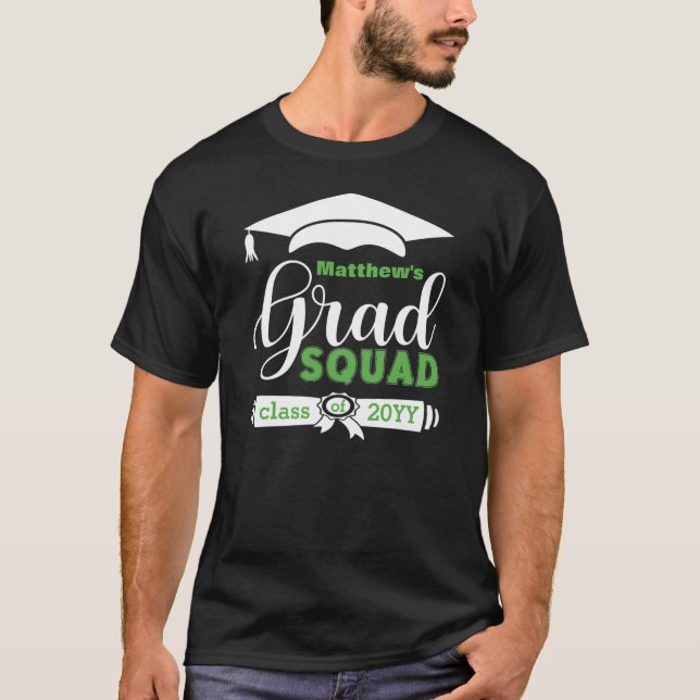 Camiseta Texto Branco e Verde Personalizado Mens Pretos For (Frente)