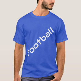 Camiseta Texto Branco Escuro Texto Branco Real Azul Fundo