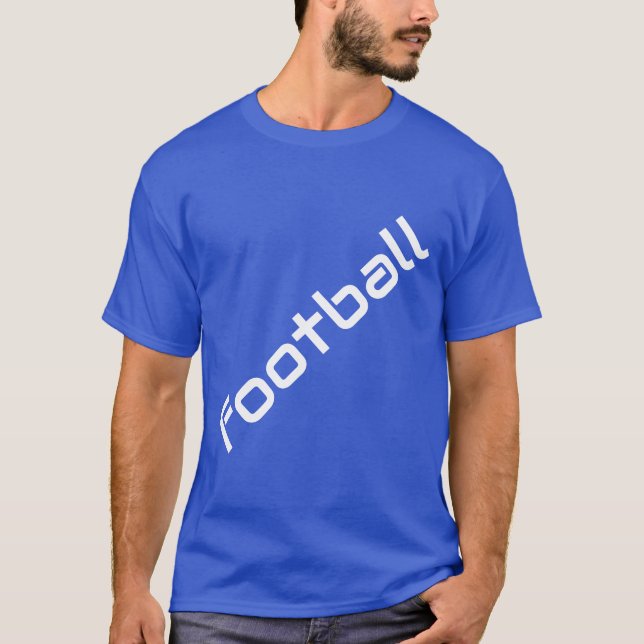 Camiseta Texto Branco Escuro Texto Branco Real Azul Fundo (Frente)