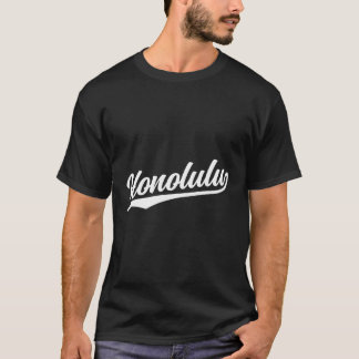 Camiseta Texto Branco Honolulu Hawaii Legal Retro Script 19