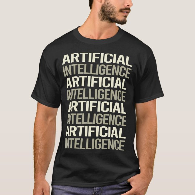 Camiseta Texto Branco Inteligência Artificial AI (Frente)