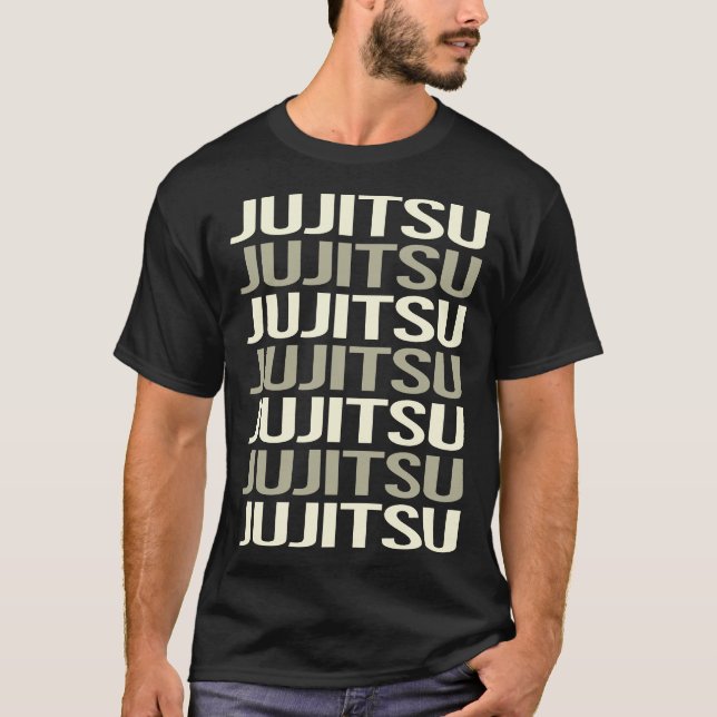Camiseta Texto Branco Jujitsu Ju Jitsu Jiujitsu Jiu Jitsu (Frente)