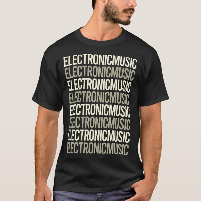 Camiseta Texto Branco Música Eletrônica (Frente)