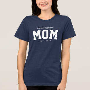 Camiseta Texto branco simples e personalizado da equipe mãe