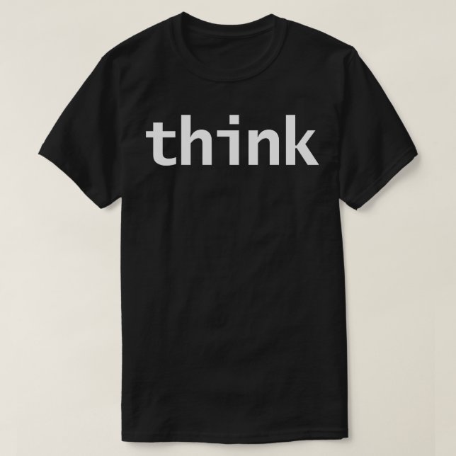 Camiseta Texto Branco sobre Típica Mínima (Frente do Design)
