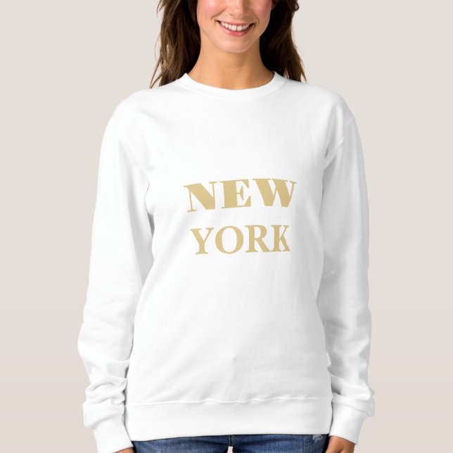Camiseta Texto clássico de nova iorque de ouro único (Frente)