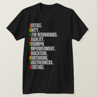 Camiseta Texto Colorido de JUNETEENTH