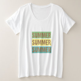 Camiseta Texto colorido de verão com base em verde-amarelo