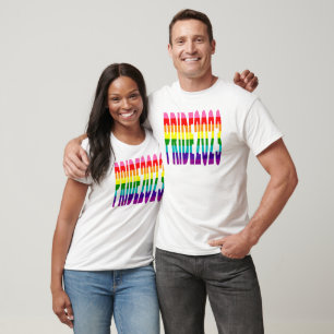 Camiseta Texto Colorido do Arco-Íris LGBTQ Orgulho gay 2023