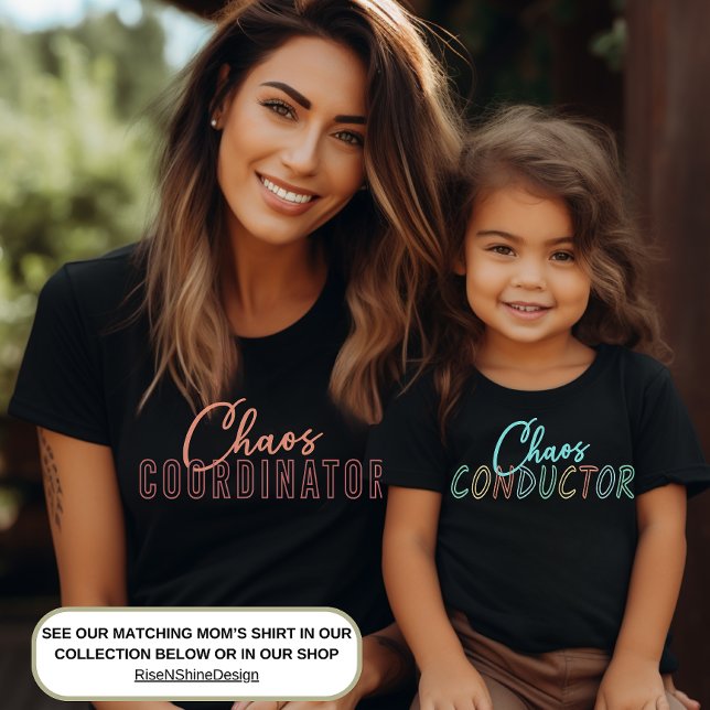 Camiseta Texto Colorido do Comandante do Caos Engraçado (Criador carregado)