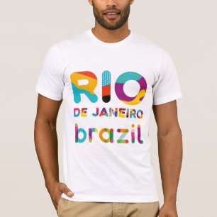 Camiseta Texto colorido do Rio de Janeiro