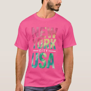 Camiseta Texto Colorido do Souvenir Nova Iorque USA