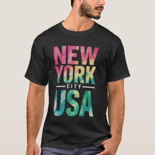 Camiseta Texto Colorido do Souvenir Nova Iorque USA