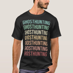 Camiseta Texto Colorido Fantasma Caça Paranormal