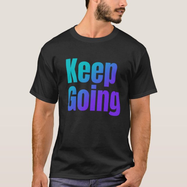 Camiseta Texto Colorido Gradiente Inspiracional Continuando (Frente)
