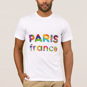 Camiseta Texto colorido Paris França