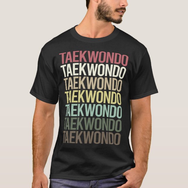 Camiseta Texto Colorido Taekwondo Tae Kwon Do Taekwon-Do (Frente)