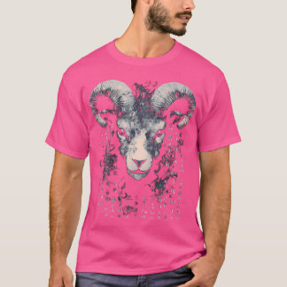 Camiseta Texto Da Arte De Cabra Rosto Animal Motif Goat