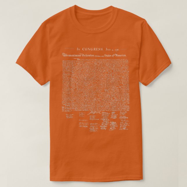 Camiseta Texto Da Declaração De Independência (Frente do Design)