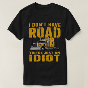 Camiseta Texto da faixa amarela distante na estrada com cam