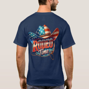 Camiseta Texto Da Hora Do Rodeio Com O Chapéu Ocidental
