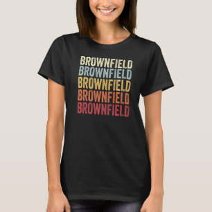 Camiseta Texto da Imagem Retroativa do Texas Brownfield TX