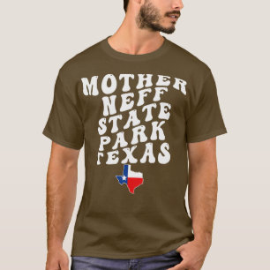 Camiseta Texto da Madre Neff State Park Texas Retro Wavy 19