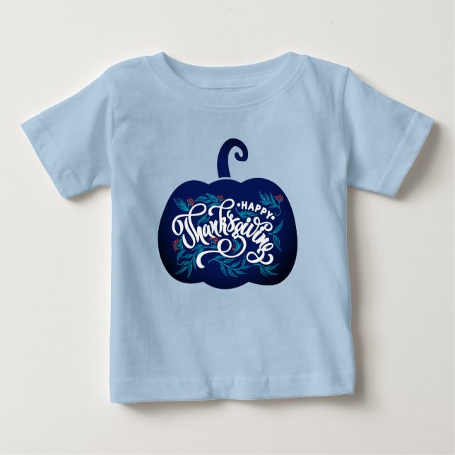 Camiseta texto da moda sobre abóbora para Ação de Graças (Frente)