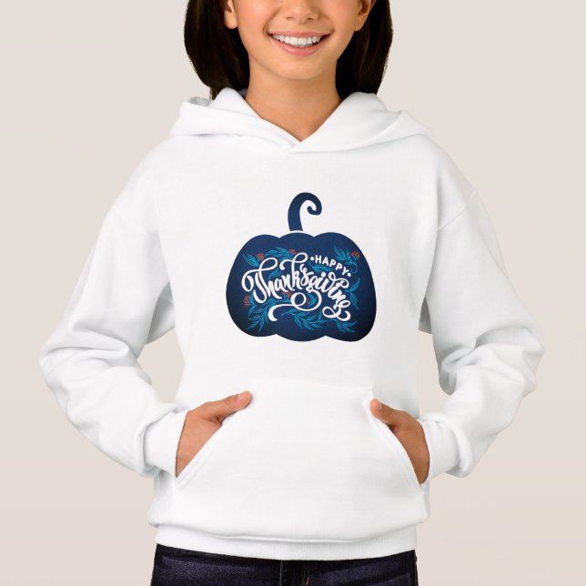 Camiseta texto da moda sobre abóbora para Ação de Graças (Frente)