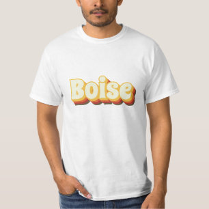 Camiseta Texto da Vintagem do Boise Retro