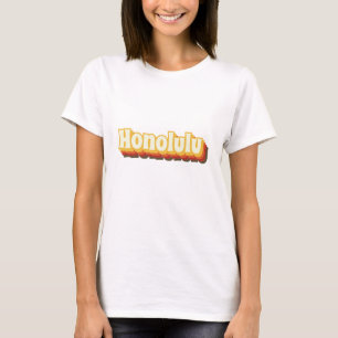 Camiseta Texto da Vintagem Retro Honolulu