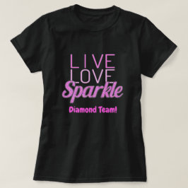 Camiseta Texto de adição cor-de-rosa do efeito brilho