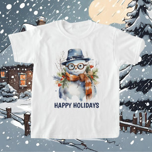 Camiseta Texto de adição da aquarela de Natal esfestiva
