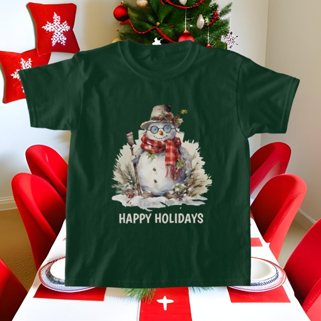 Camiseta Texto de adição da aquarela de Natal esfestiva (Criador carregado)