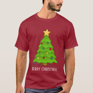 Camiseta texto de adição da árvore de Natal festiva